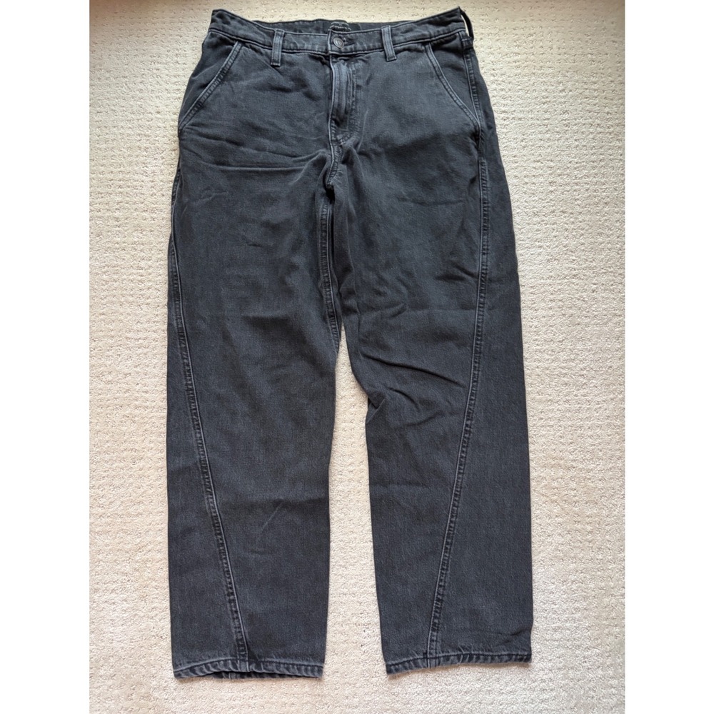 Banana Republic Barrel Leg Jeans 29/8 Black High Rise Minimalist Streetwear